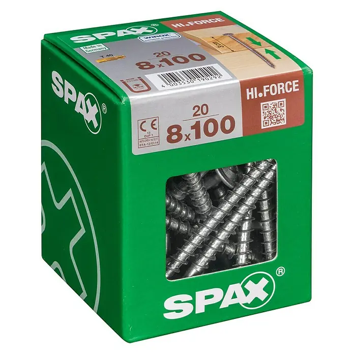 Spax Tellerkopfschraube HI.FORCE - Ø x L: 8 x 100 mm, WIROX Oberfläche, T-Star plus, 20 Stk. - Linke Seitenansicht