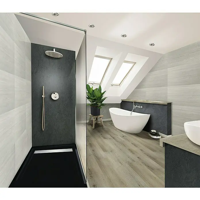 Aqua-Step Aqua Click XL Kliktegel Dundee - 95 cm x 47,5 cm x 4 mm, Dundee Grijs, SPC (Solid Polymer Core) - Sfeeropname
