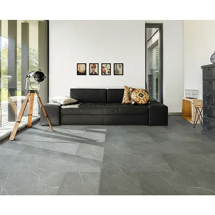 Aqua-Step Aqua Click XL Kliktegel Hawick - 95 cm x 47,5 cm x 4 mm, Hawick Grijs, SPC (Solid Polymer Core) - Sfeeropname