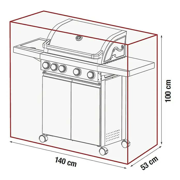 Grillstar Grill-Schutzhülle Atlanta 450 - Polyester, Passend für: Grillstar Gasgrill Atlanta 450 - Linke Seitenansicht