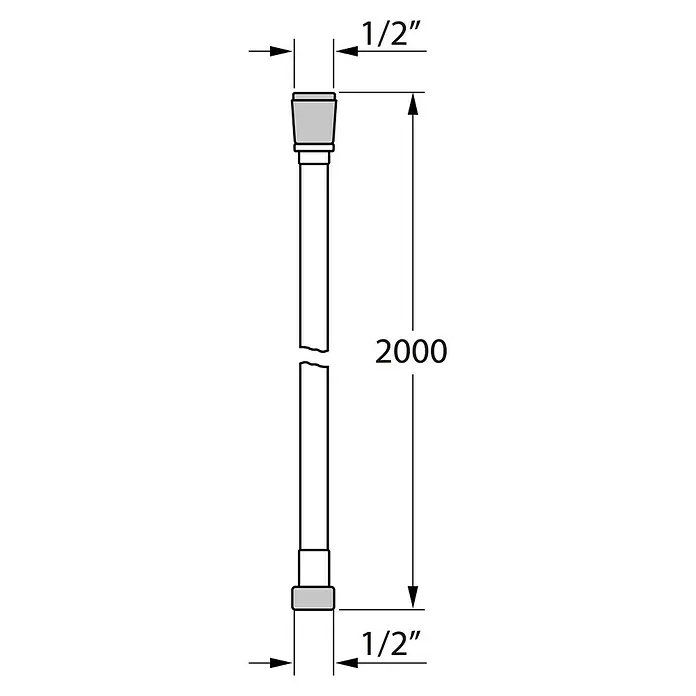 Tiger Doucheslang Splash Basic - Lengte: 200 cm, ½″, Kunststof, Wit - Blauwdruk