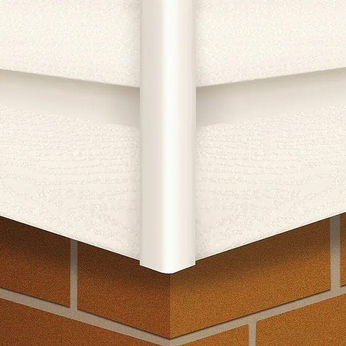 HDM Outdoor Hoekprofiel voor gevelbekleding - l x b x h: 300 x 4 x 4 cm, Pvc, Gebroken wit - Close-up