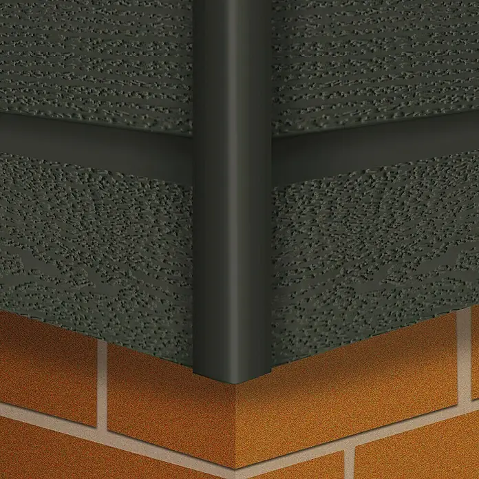 HDM Outdoor Hoekprofiel voor gevelbekleding - l x b x h: 300 x 4 x 4 cm, Pvc, Antraciet - Close-up