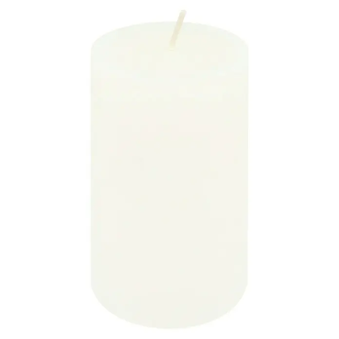 Stumpenkerzen-Set Rustic Safe Candle - 4 Stk., Ø x H: 6 x 11 cm, Wollweiß - Diagonale Ansicht