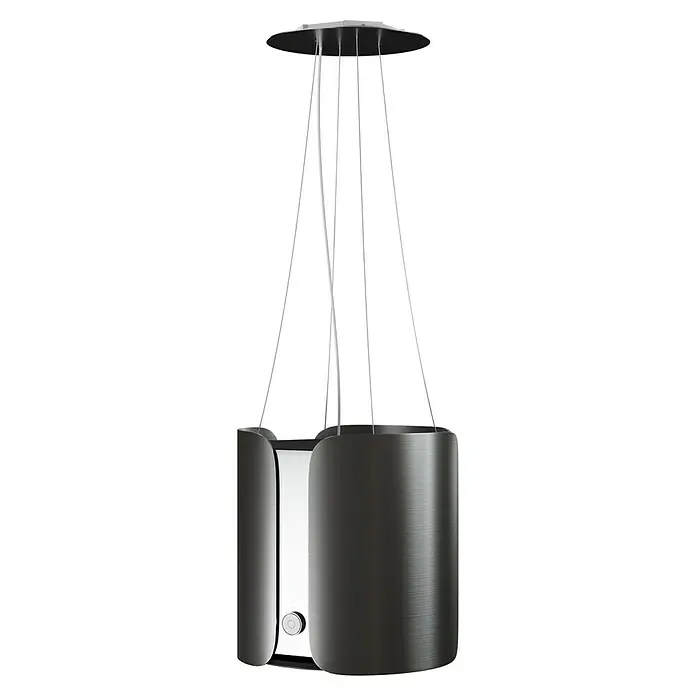 Inselhaube Cromon - Breite: 45 cm, Max. Luftleistung: 402 m³/h, Silber - Diagonale Ansicht
