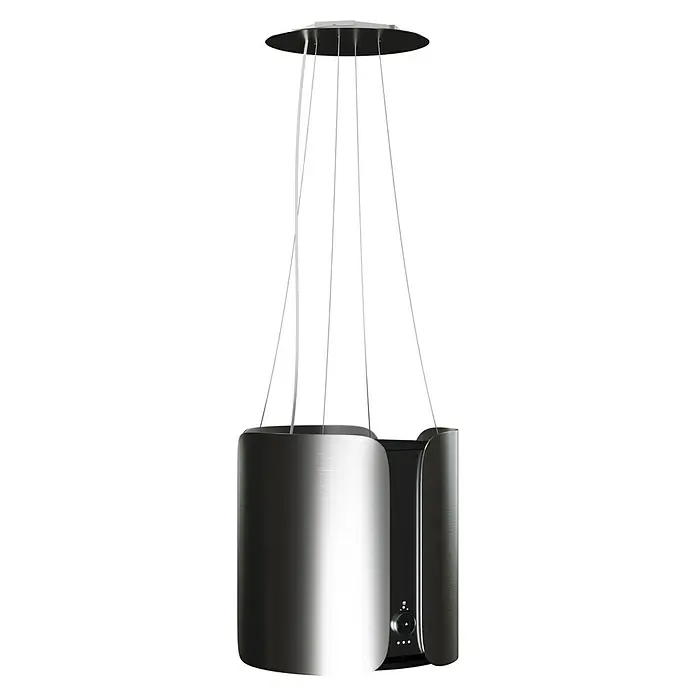 Inselhaube Cromon - Breite: 45 cm, Max. Luftleistung: 402 m³/h, Silber - Diagonale Ansicht