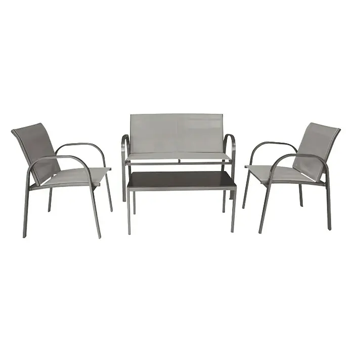 Set lounge namještaja Sonora - 4-dij., Antracit-sive boje - Pogled sprijeda