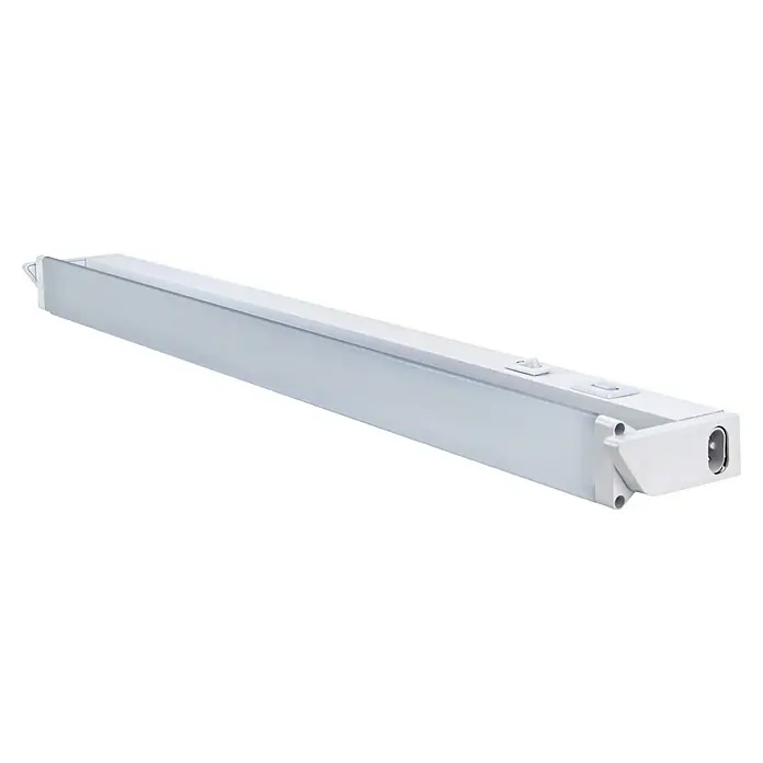 LED-Lichtleiste swing - 8 W, Einstellbare Farbtemperatur, Länge: 55,6 cm, Weiß/Opal - Diagonale Ansicht