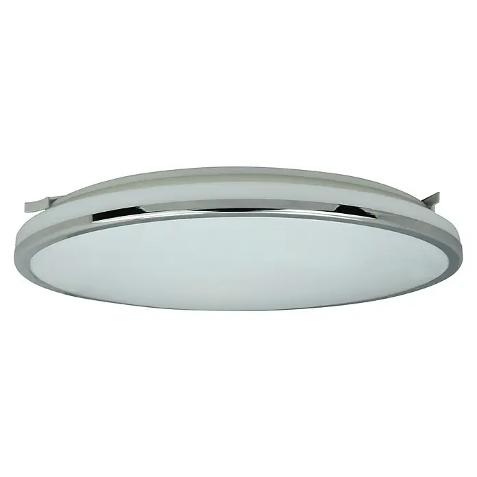 LED-Wand- & Deckenleuchte rund White - 33 cm, 18 W, Chrome glänzend - Diagonale Ansicht