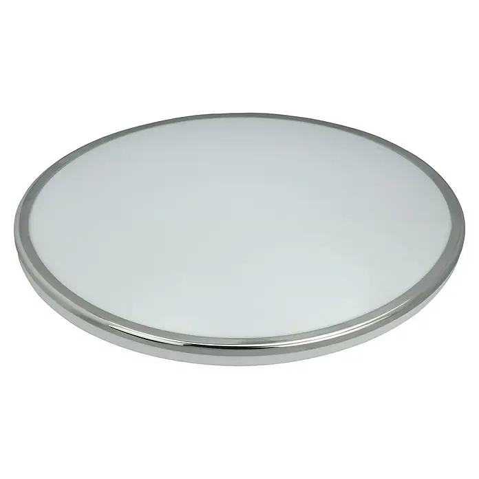 LED-Wand- & Deckenleuchte rund White - 33 cm, 18 W, Chrome glänzend - Diagonale Ansicht