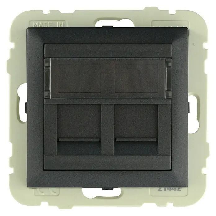 TAE-Abdeckung Logus RJ45 - Gray, Kunststoff - Vorderansicht