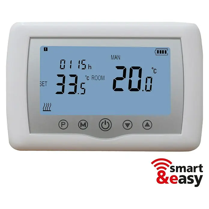 Funk-Heizkörperthermostat Infrae² Wifi - Zur Steuerung der Infrae² Heizpaneele, L x B x H: 13,5 x 8,8 x 2,2 cm, Weiß - Informationsansicht