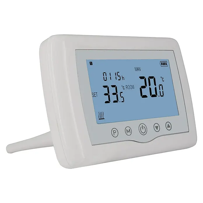 Funk-Heizkörperthermostat Infrae² Wifi - Zur Steuerung der Infrae² Heizpaneele, L x B x H: 13,5 x 8,8 x 2,2 cm, Weiß - Diagonale Ansicht