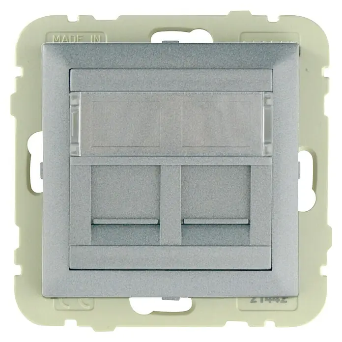 TAE-Abdeckung Logus RJ45 - Alu, Kunststoff - Vorderansicht