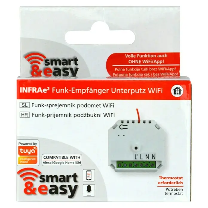 Funkempfänger Infrae² WiFi - 3.600 W, Unterputzmontage - Vorderansicht
