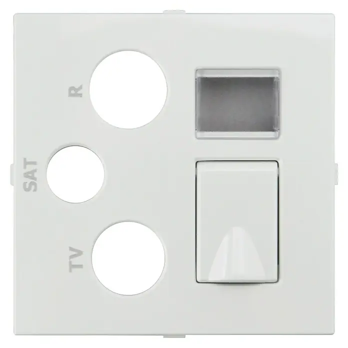 SAT-Abdeckung Logus - 1 x RJ45, Kunststoff, IP20, Unterputz, Weiß - Vorderansicht