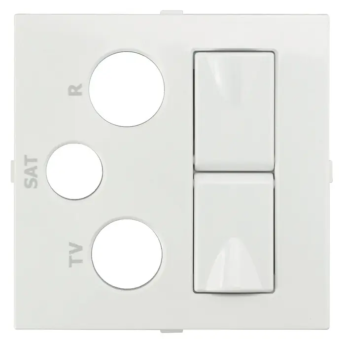 SAT-Abdeckung Logus - 2 x RJ45, Kunststoff, IP20, Unterputz, Weiß - Vorderansicht