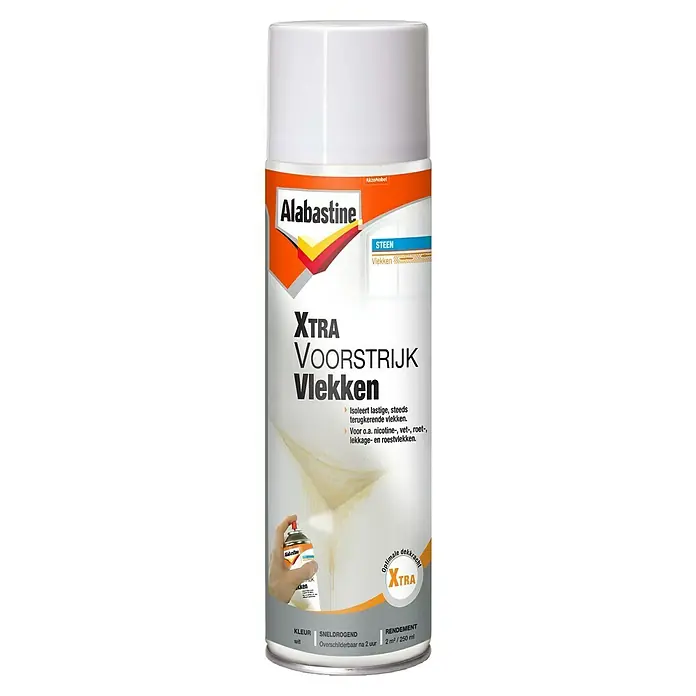 Alabastine Voorstrijk Xtra Vlekken - 250 ml, Wit - Vooraanzicht