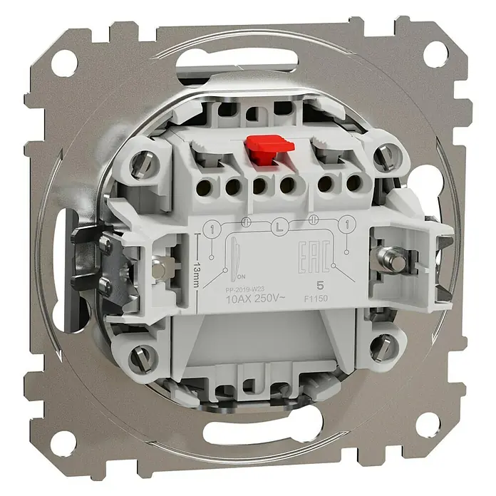 Schneider Electric Sedna Design & Elements Interruptor/Conmutador doble - Aluminio, 10 AX, En pared - Vista frontal