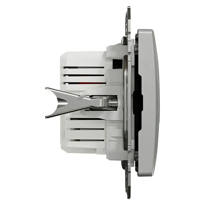 Schneider Electric Sedna Design & Elements Toma USB 2 X A - Aluminio, 2 conexiones, Plástico, En pared - Vista de perfil derecho
