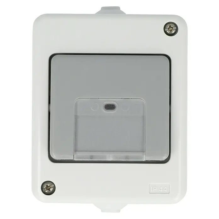 Voltomat FLUID Pulsador para estancias con humedad - Gris, En pared, IP44 - Vista frontal