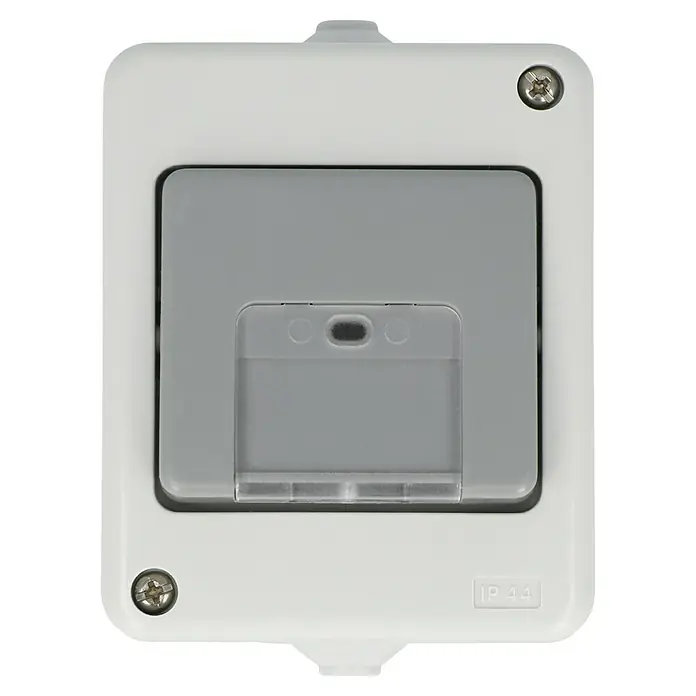 Voltomat FLUID Cruzamiento para zonas con humedad - Gris, En pared, IP44 - Vista frontal