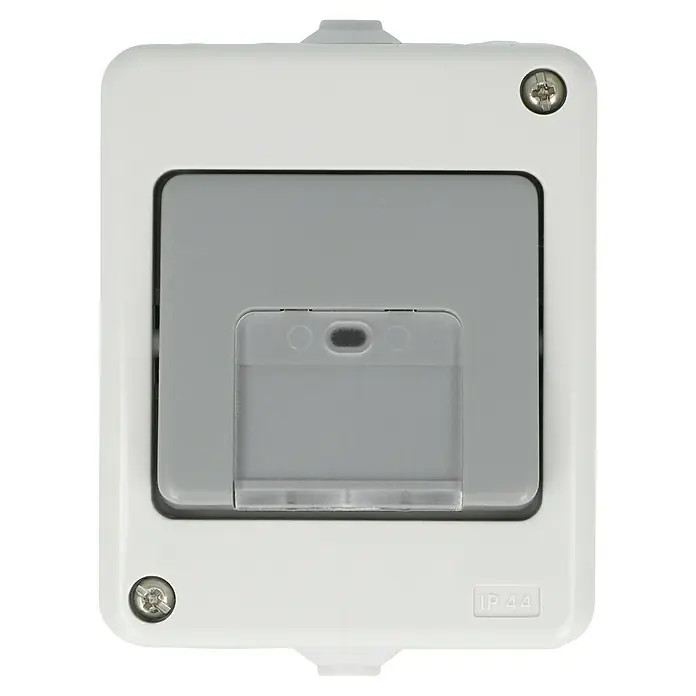 Voltomat FLUID Conmutador con luz para estancias con humedad - Gris, En pared, IP44 - Vista frontal