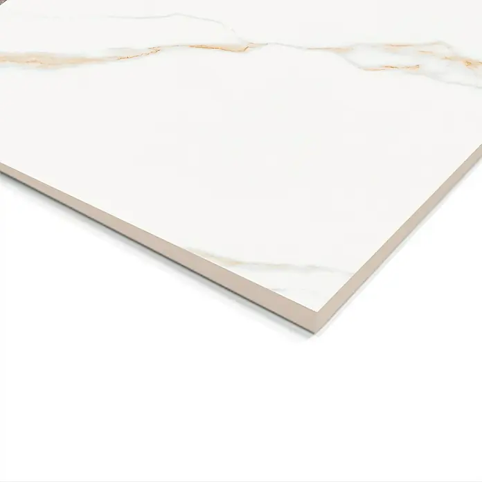 Feinsteinzeugfliese Marble Vision - L x B: 60 x 60 cm, Calacatta, Seidenmatt - Detailaufnahme