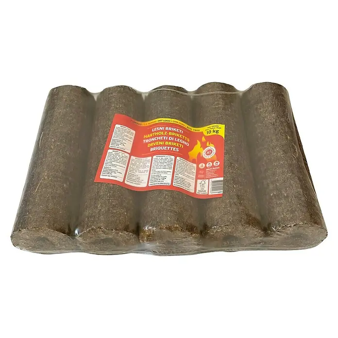 Holzbriketts - Nettomasse: 10 kg, Hartholz - Ansicht von oben
