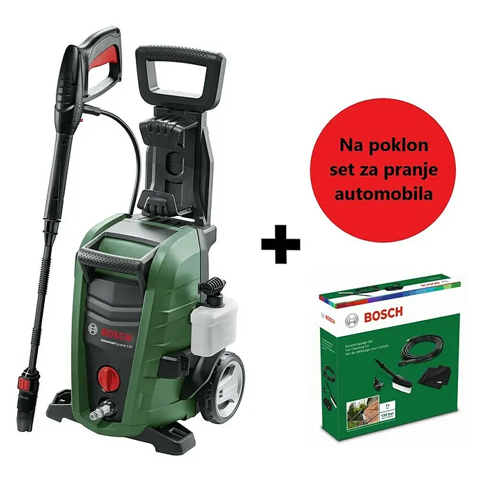 Bosch Visokotlačni čistač UniversalAquatak 130 - 1.700 W, Maksimalni tlak: 130 bar, Radni protok: Maks. 380 l/h - Slika kampanje
