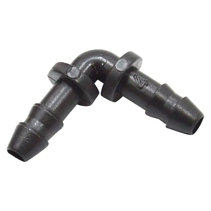Codo microgoteo - Diámetro: 4 mm, 10 ud., Plástico - Vista angular