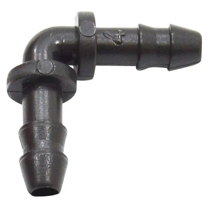 Codo microgoteo - Diámetro: 4 mm, 10 ud., Plástico - Vista descendente