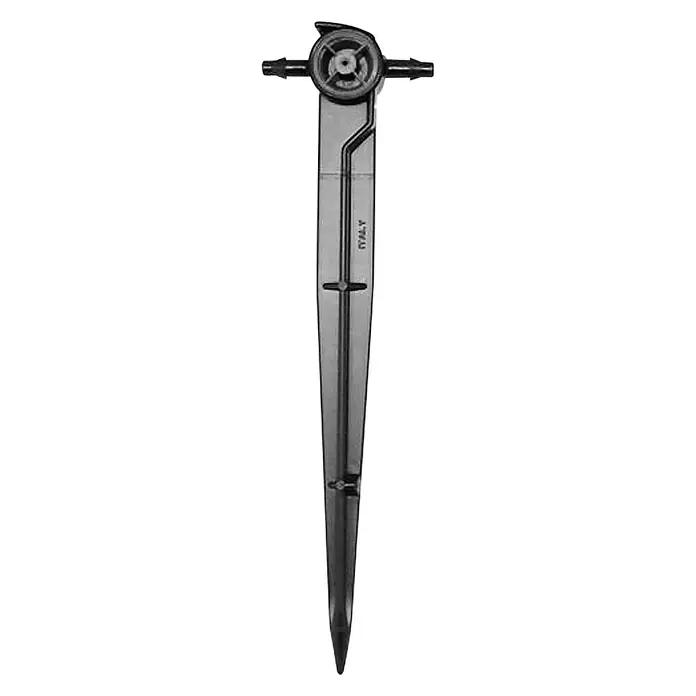 Gotero lineal autocompensado con estaca intermedio - 5 ud., 4 l/h - Vista descendente