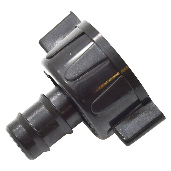 Conector para manguera goteo Hembra - ¾″, 12 mm, Plástico - Vista angular
