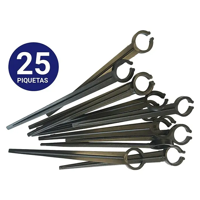 Soporte para tubo abierto - 12 mm, 25 ud. - Vista angular
