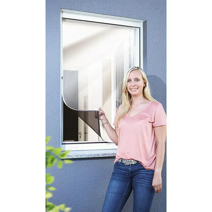 Schellenberg Insect Stop Insektenschutzgitter - B x H: 100 x 120 cm, Farbe Gewebe: Anthrazit, Rollos