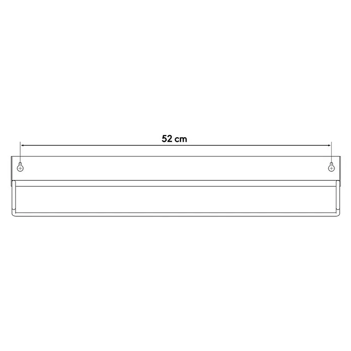 Sealskin Wandrek Brix - l x b x h: 80 x 550 x 100 mm, Belastbaarheid: 3 kg, Metaal, Zwart - Blauwdruk