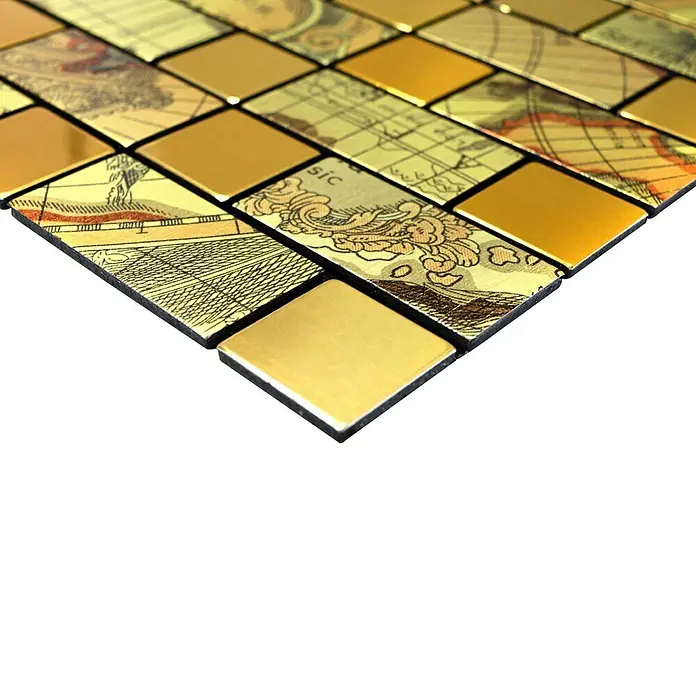 Selbstklebemosaik SAM 4MAP87G - 31,6 x 31,6 cm, Metall, Gold - Detailaufnahme