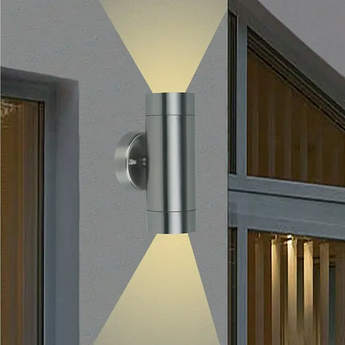 Starlux LED-Außenwandleuchte Dundee II - 6,4 W, Silber, IP44 - Bildausschnitt