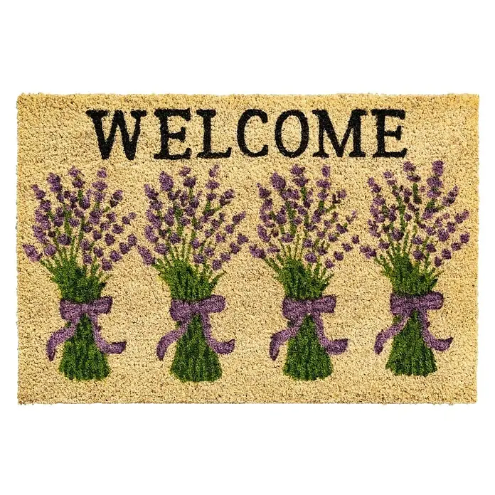 Otirač "Welcome lavanda" - Bež boja, D x Š: 60 x 40 cm - Pogled odozgo