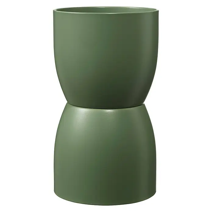 SK Okrugla tegla za biljke Basel Fashion - Vanjska dimenzija (ø x V): 13 x 12 cm, Mahovinasto zelene boje, Keramika, Mat - Pogled sprijeda