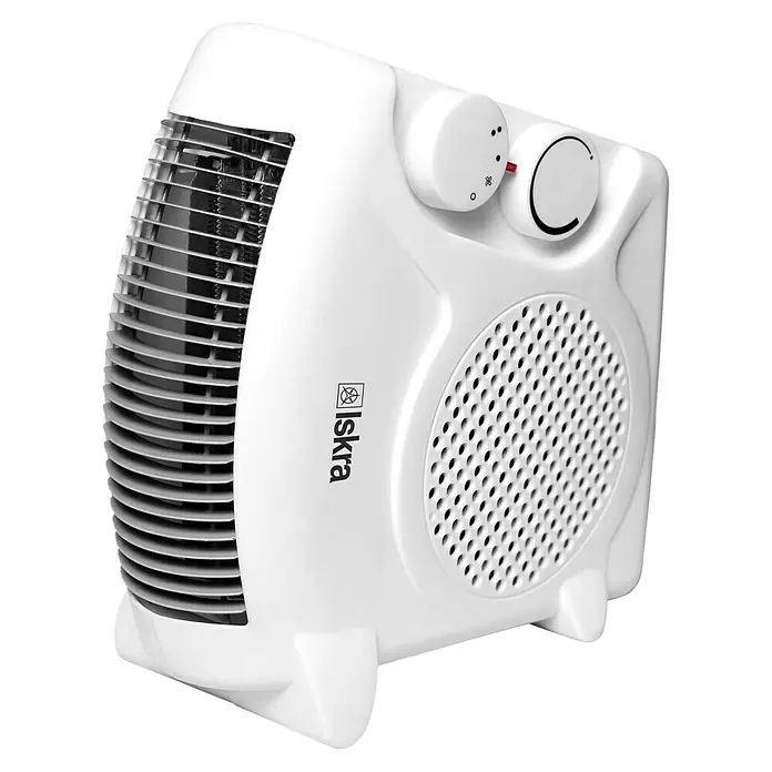 Iskra Ventilatorska grijalica FH03 - 2.000 W, Bijele boje, 25 x 12,5 x 25,5 cm - Dijagonalni pogled