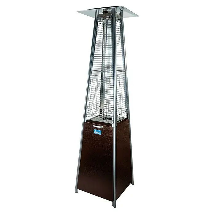 Terrassenstrahler Pyramide Cheops II - Wärmeleistung: 9,3 kW, Höhe: 190 cm, Gold - Diagonale Ansicht