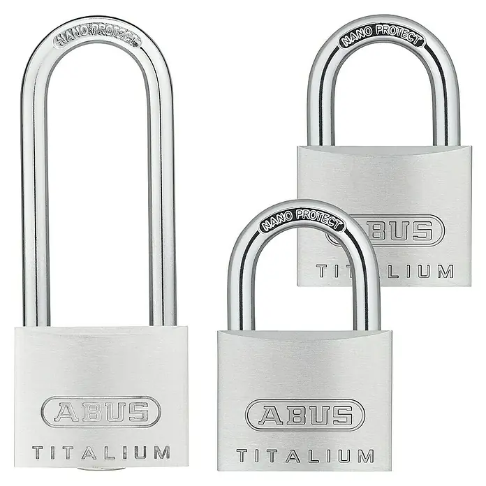 Abus Vorhängeschloss-Set Triples Gleichschließend - 3 Stk., Titalium-Spezialaluminium - Vorderansicht