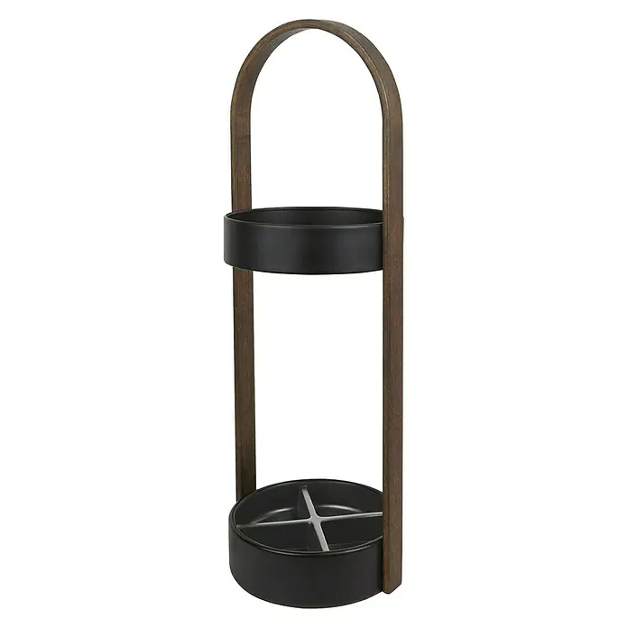 Umbra Schirmständer Hub - Ø x H: 22,2 x 68,6 cm, Walnuss - Vorderansicht