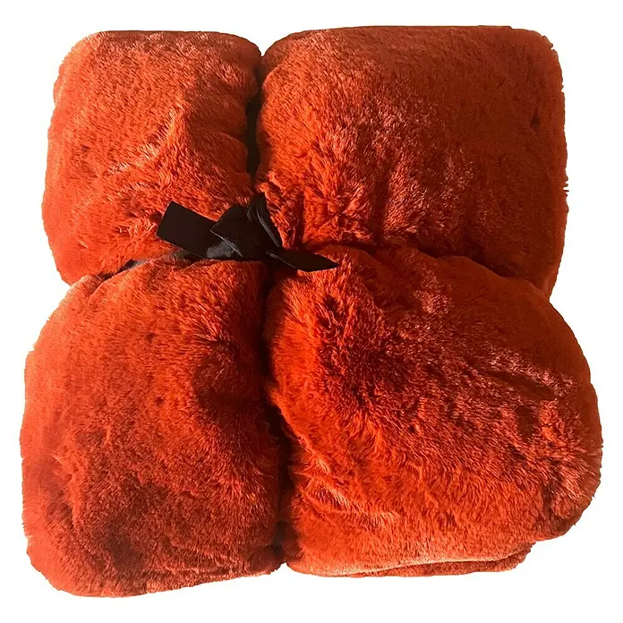 Decke Larissa - Potters Clay, 180 x 140 cm, 100 % Polyester - Vorderansicht