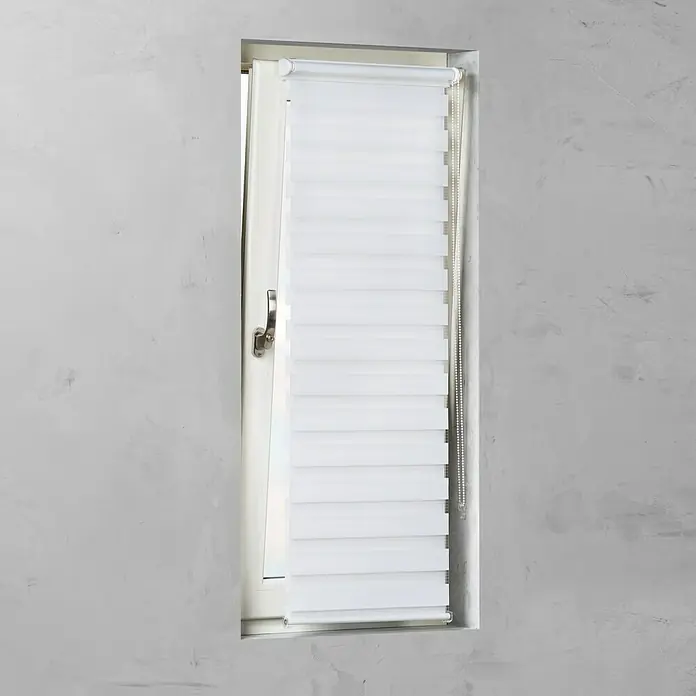 Dvostruka rolo zavjesa Basic - Š x V: 60 x 150 cm, Bijele boje - Pogled sprijeda