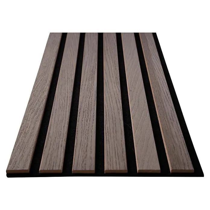 Panel acústico decorativo Premium Light - Roble gris, 2,5 m x 0,3 m x 11 mm, 1 Panel - Primer plano