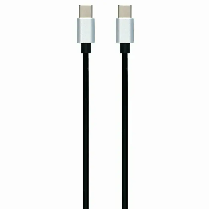 Carpoint USB-kabel USB-C-USB-C - 1 m, Zwart/Zilver - Close-up