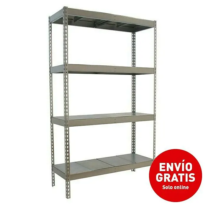 Simonrack Ecoforte Estructura de estantería Metal - L x An x Al: 75 x 150 x 200 cm, Capacidad de carga: 400 kg/balda, Número de baldas: 4 ud., Galvanizado - Imagen de campaña